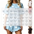 thumbnail image 3 of Elvqul Women's Ruffled Hem Short Sleeve Shorts Pajama Set, 3 of 9