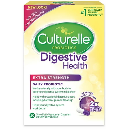 Culturelle Probiotics Digestive Health Extra Strength Dietary Supplement Capsules - 20