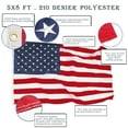 thumbnail image 6 of ANLEY American US Flag 5x8 Ft Heavy Duty - Embroidered Stars 210D USA Banner Flags with Brass Grommets, 6 of 7