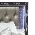 thumbnail image 3 of Bet Queen Bed, Silver Faux Leather Upholstery, LED, Crystal Accents, Black, 3 of 7