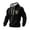 Black, variant on Mens Patriotic 4th of July Clothes 250 Year American Anniversary Sweatshirt Long Sleeve Waffle Hooded Pullover with Pocket