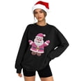 thumbnail image 4 of Women's Fashion Casual Print Casual Long Sleeve Round Neck Sweatshirt Top with Christmas Theme, Comfortable Pullover for Women's Daily Wear,Black,S, 4 of 6