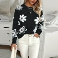 thumbnail image 6 of Royisotas Sweaters for Women Cozy Knit Sweaters Pullover Floral Crewneck Ladies Tops Long Sleeve, 6 of 6