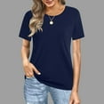 thumbnail image 2 of AherBiu Plus Size T Shirts for Women Short Sleeve Crewneck Basic Comfy Summer Tops Tees Solid Color, 2 of 7