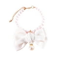 thumbnail image 1 of Elegant Cat Pearl Collar With Adjustable Bow Tie Necklace For Indoor And Small Dogs Stylish Pet Accessory, 1 of 5