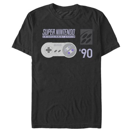 Men s Nintendo SNES Controller 90 Graphic Tee Black Medium