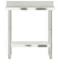 thumbnail image 3 of vidaXL Kitchen Work Table with Backsplash 82.5x55x93 cm Stainless Steel, 3 of 5