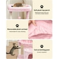 thumbnail image 4 of ANHXN Small Leopard Print Cat Tree for Indoor Cats, Cat Tower with Scratching Post, Modern Cat House with Padded Perch, Kittens Condo with Cradle, 4 of 14