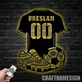thumbnail image 3 of Craftnamesign Personalized Soccer Player Metal Wall Art Led Light, Custom Football Name Metal Sign, 3 of 5