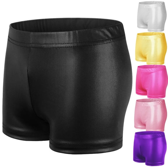 SILVERCELL Girls Gymnastic Shorts Kids Glitter Ballet Dance Shorts Athletic Sparkle Fitness Yoga Pants for 5-14Y