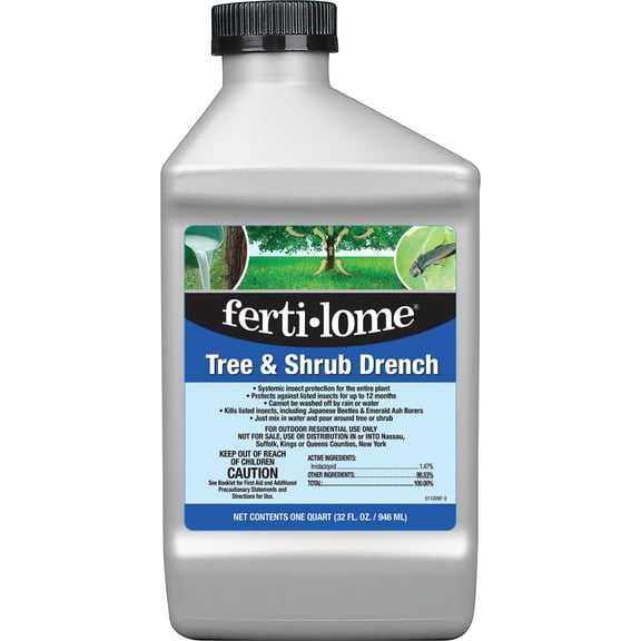 Fertilome Tree & Shrub Drench Liquid Concentrate, 32 fl oz - Systemic Insect Control for Backyard Lawns and Gardens - Lasts up to 12 Months