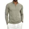 thumbnail image 6 of Linfrsh Men Long Sleeve Shirt Quarter Zip Pullover for Men Mock Neck Sweatshirt Lightweight Men's Long Sleeve Golf Shirt, 6 of 7