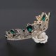 thumbnail image 5 of KAIYANG Tiara de princesa para boda, novia, fiesta de graduación, diadema con cristales y diamantes de imitación (verde), 5 of 5