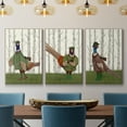thumbnail image 2 of Pheasant Shooting Party 5 - Framed Premium Gallery Wrapped Canvas L Frame 3 Piece Set - Ready to Hang, 2 of 9