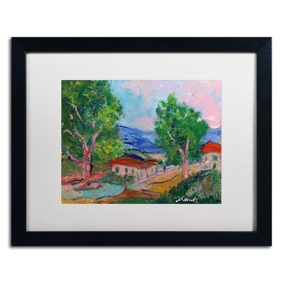 Trademark Fine Art "Tree Valley" Canvas Art by Manor Shadian White Matte, Black Frame