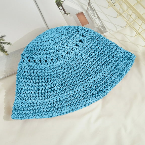 SikaFu Straw Hat Female Edition Tide Versatile Niche Fisherman Hat Female Summer Breathable Covered Face Sun Hat Sunscreen Bucket Hat