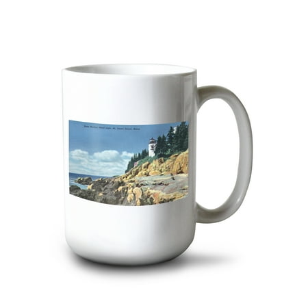 

15 fl oz Ceramic Mug Acadia National Park ME Mt. Desert Island Bass Harbor Head Lighthouse Dishwasher & Microwave Safe