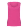 thumbnail image 5 of Fartey Women's Cotton Linen Tank Tops Fashion Raw Edge V Neck Tanks Summer Sleeveless Shirts Loose BreathableSolid Color Casual Camisoles Hot Pink XL, 5 of 7