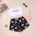 thumbnail image 2 of XIAONU Pajama Sets for Women Cute Print Lettuce Trim Top and Shorts Sleepwear Comfortable Relaxing Evenings Nightwear, 2 of 3