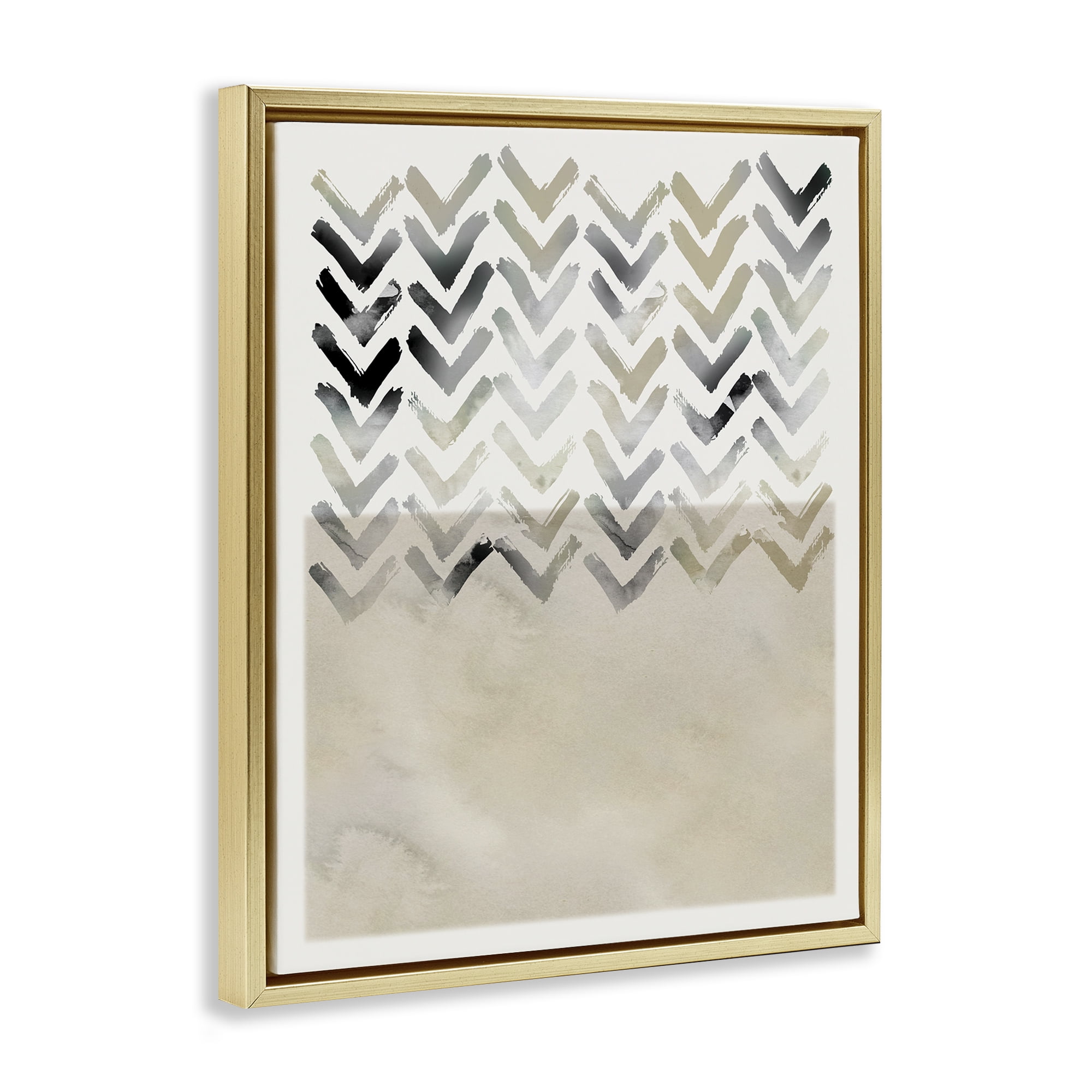 Stupell Industries Boho Arrow Pattern Abstract Painting Gold Floater Framed Canvas Art Print Wall Art, 25 x 31