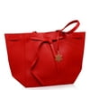 ELIZABETH ARDEN RED TOTE BAG PURSE W/TAG AND GOLDEN TONED ORNAMENT