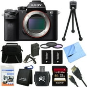 Angle View: Sony a7S II Full-frame Mirrorless Interchangeable Lens Camera 32GB Bundle includes a7S II Camera, 32GB Memory Card, Reader, Wallet, Bag, Beach Camera Cloth, 2 Batteries + Charger, Mini Tripod and Mor