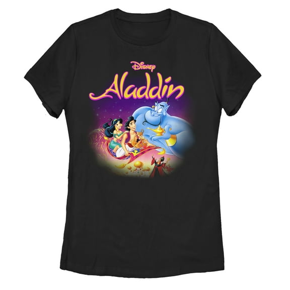 Women's Aladdin Classic Scene  Graphic Tee Black Small