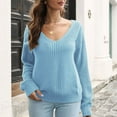 thumbnail image 5 of JINMGG V Neck Sweaters for Women Fall Winter Clearance,Women's Design Button Sweater Women's Loose and Winter Long Sleeve Knit Sweater, 5 of 6