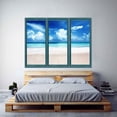 thumbnail image 2 of IDEA4WALL Wall Murals for Bedroom Fake Window Beach Blue Window Removable Wallpaper Peel and Stick Wall Stickers - 24x32 inches, 2 of 4