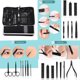 thumbnail image 2 of Kit de cortaúñas de 26 piezas para uso profesional en salones de manicura en acero al carbono negro, 2 of 5
