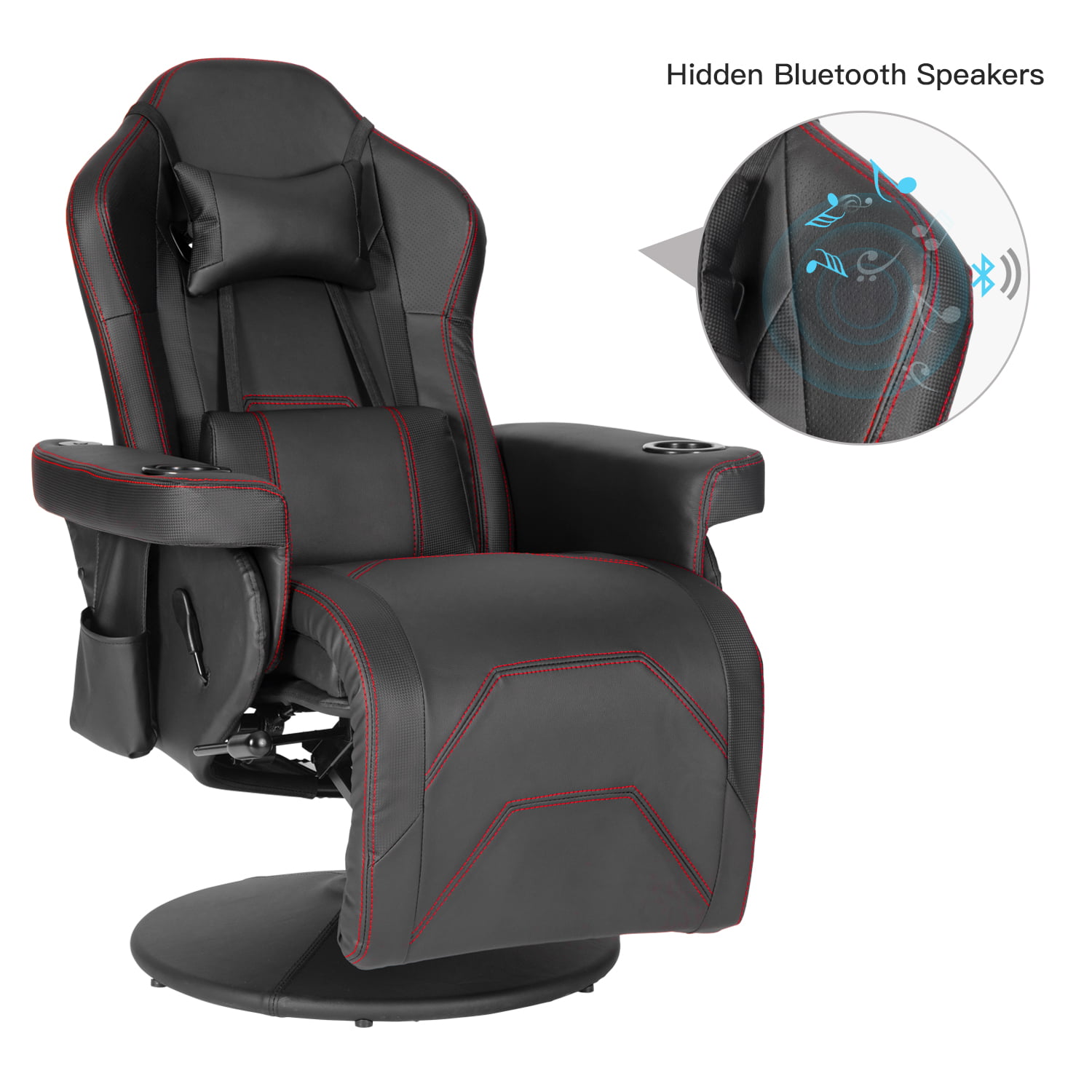Ergonomic Reclining Massage Office Computer Chair Gaming Chair w/ Footrest 