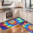 thumbnail image 3 of Kitchen Rugs Sets Of 2,Colorful Rainbow Tie Dye Spiral Pattern Anti Fatigue Kitchen Mat Rugs Non Slip Washable,Decorative Kitchen Floor Mats for Kitchen,Sink,Laundry,17"x47"+17"x47", 3 of 5