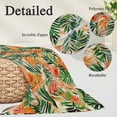 thumbnail image 6 of Orange Green Palm Leaves King Size Pillow Cover, Pillowcase Protectors with Zipper, Breathable Decorative Throw Pillow Case Cover, Summer Tropical Floral Pillow Shams for Couch Sofa 20x36Inch, 6 of 8