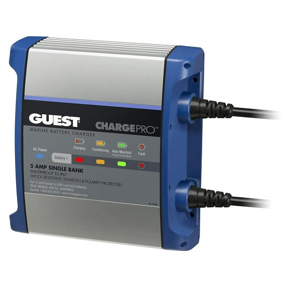 Guest Marine On-Board Battery Charger 12V, 5A, 1 Bank, 120V Input