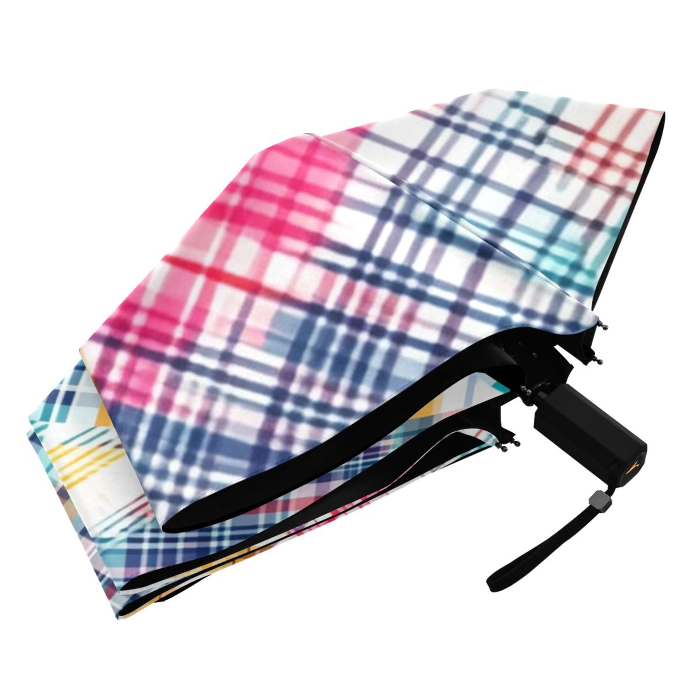 ALAZA Checkered Grid Pattern-a1 UPF 50+ Compact Folding Umbrella for Rain Travel Umbrella Packable