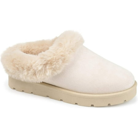 

Journee Collection Womens Faux Fur Trim Whisp Slipper 12 Ivory