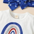 thumbnail image 4 of Quealent 4th of July Baby Clothes Independence Day Baby Girl Outfits Romper T Shirt Shorts Blue,6-12 Months, 4 of 5