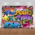 thumbnail image 2 of 10X7ft Graffiti Style Background 80's 90's Themed Party Backdrop for Photography Hip Hop Vinyl Background Photo Booth Studio Props GEEV391 LELEZ, 2 of 4