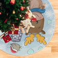 thumbnail image 5 of FMSHPON Cute DeerSnowman Xmas Christmas Tree Skirt Stand Mat for Holiday Party Decoration Indoor Outdoor 36 inches, 5 of 6