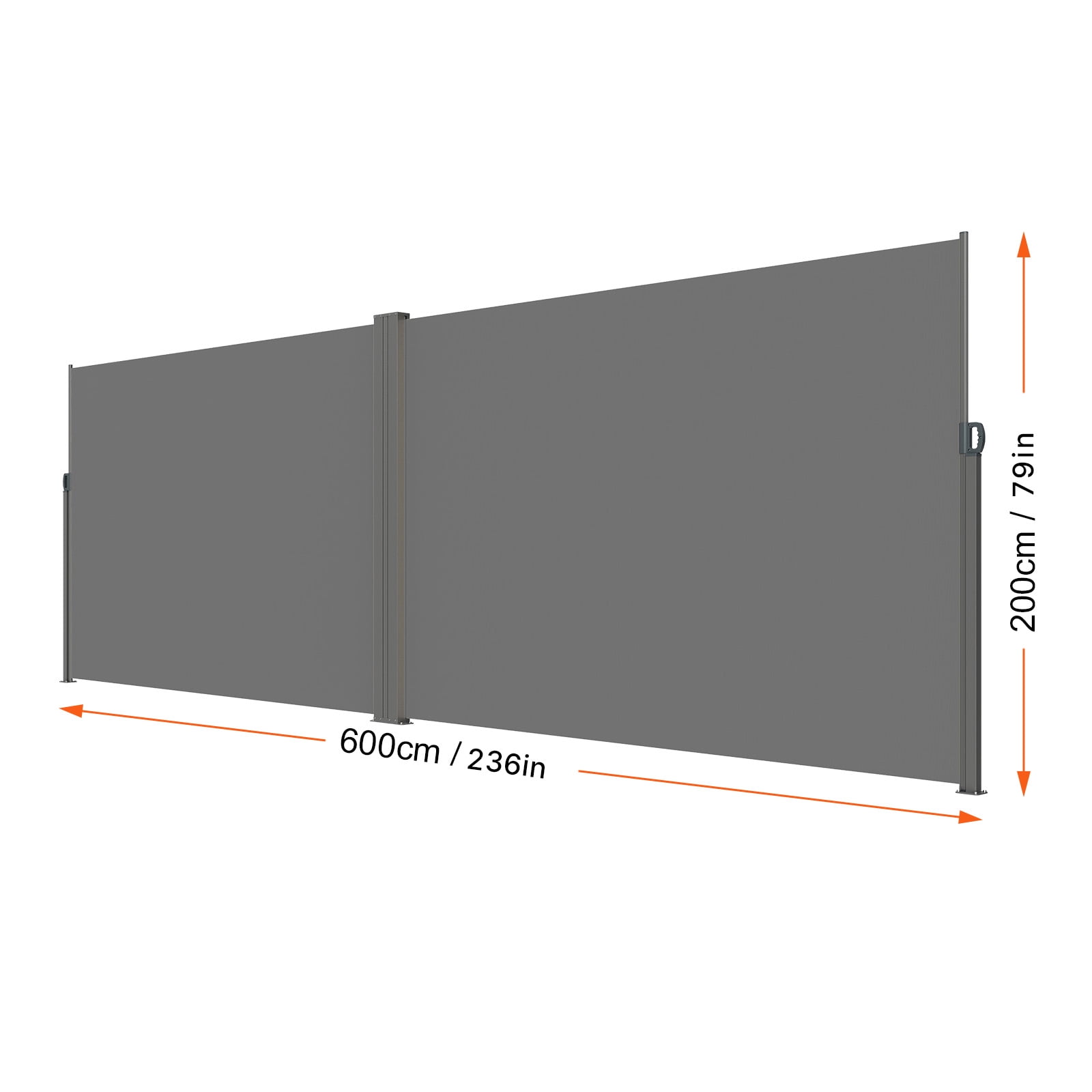 KFFKFF Retractable Side Awning 79''x 236'' Patio Screen Fence Divider Fencing