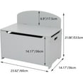 thumbnail image 7 of O'force Wooden Toy Box and Storage Chest, Entryway Bench with 2 Safety Hinges, Gray Color, 7 of 7