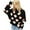 Black, variant on Herrnalise Women's Knitted Crop Tops Christmas Santa Claus Print Round-Neck Long Sleeve Sweater Tops Pullover Jumper Sweaters