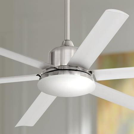 60 Casa Vieja Modern Outdoor Ceiling Fan With Light Led Dimmable 60 Casa Vieja Modern Outdoor Ceiling Fan With Light Led Dimmable Brushed Nickel White Diffuser