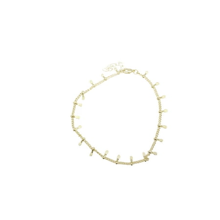 18K Gold Filled Fringe Curb Anklet Chain (E33)