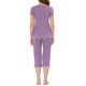 thumbnail image 3 of Conjunto de pijama de mujer INSPIRE CHIC, ropa de dormir, cuello redondo, ropa de casa con pantalones capri, XL, púrpura, 3 of 5