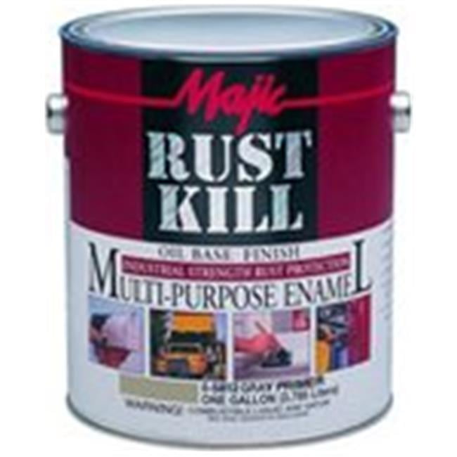 Majic Paints 858124 0.5 Pint Gray Primer Rust kill Enamel