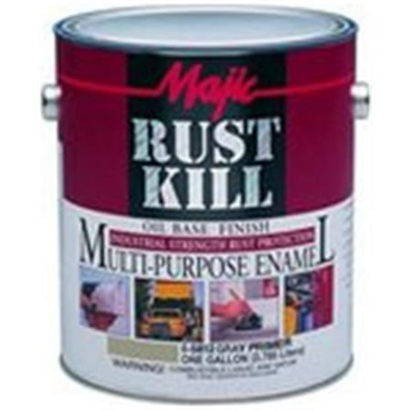 Majic Paints 8-5812-4 0.5 Pint Gray Primer Rust kill Enamel