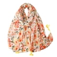 thumbnail image 1 of Bufanda bohemia para mujer, ligera, con estampado floral, chal con flecos, moda otoño-invierno, 1 of 7