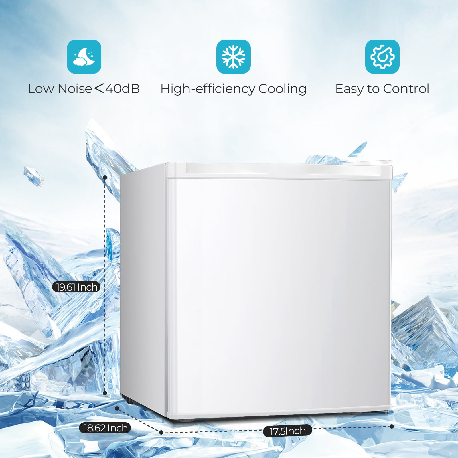 WAA 1.6 Cu ft Compact Single Door Refrigerator,Energy Efficient,Reversible Door,for Home/Office/Dorm,White