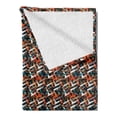 thumbnail image 2 of Abstract Soft Flannel Fleece Throw Blanket, Warm Colored Brush Marks with Dots Pattern Diagonal Stripes on a Dark Backdrop, Cozy Plush for Indoor and Outdoor Use, 60" x 80", Multicolor, by Ambesonne, 2 of 5